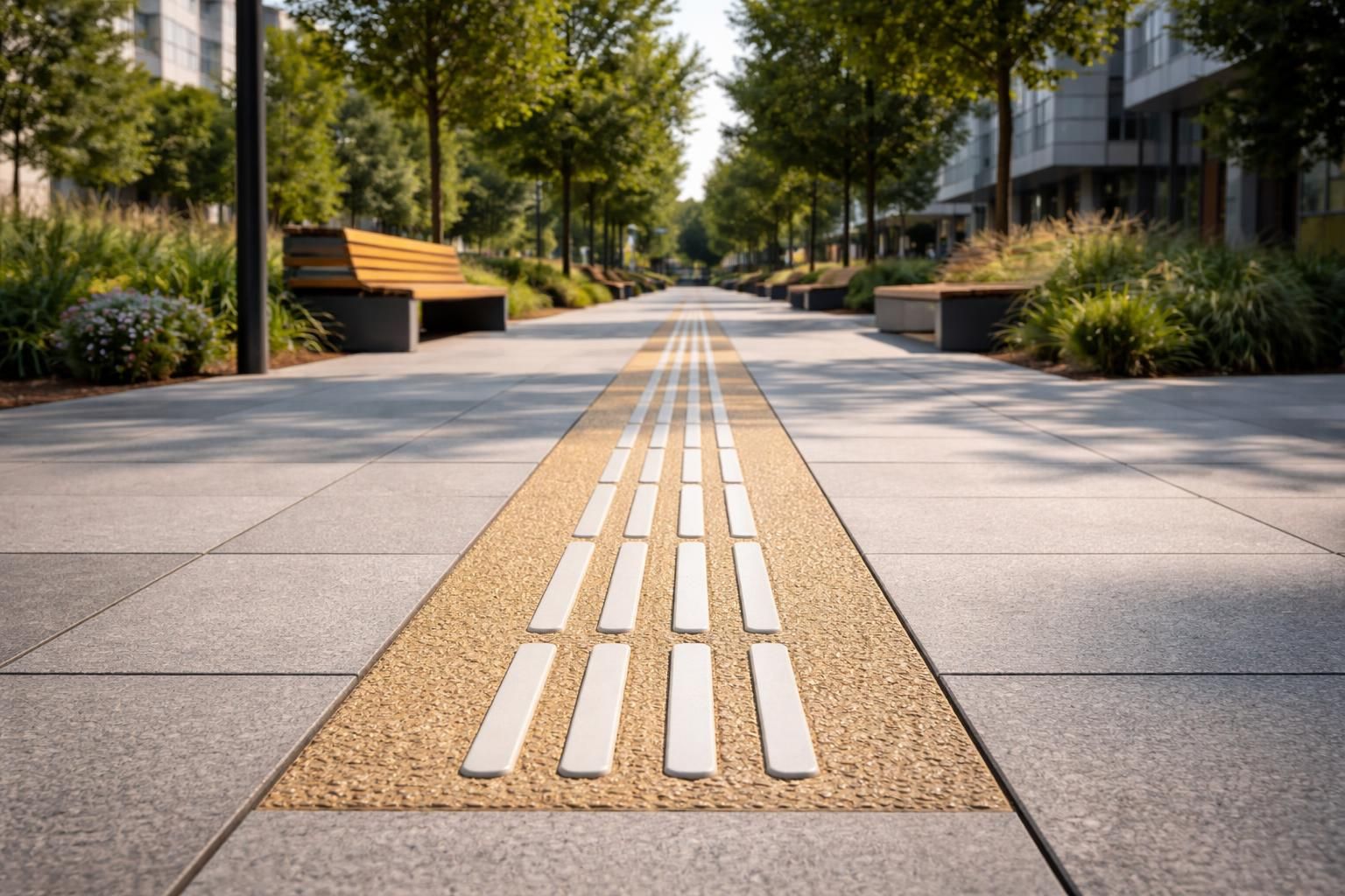 découvrez les avantages d'une bande de guidage pmr en résine pour sécuriser et faciliter l'accessibilité de votre projet d'aménagement, alliant durabilité et conformité aux normes.